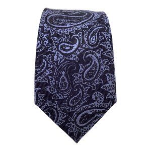 THE MEN'S STORE BLOOMINGDALE'S Blue Purple Paisley Silk Blend Tie 59"/3" EX CD